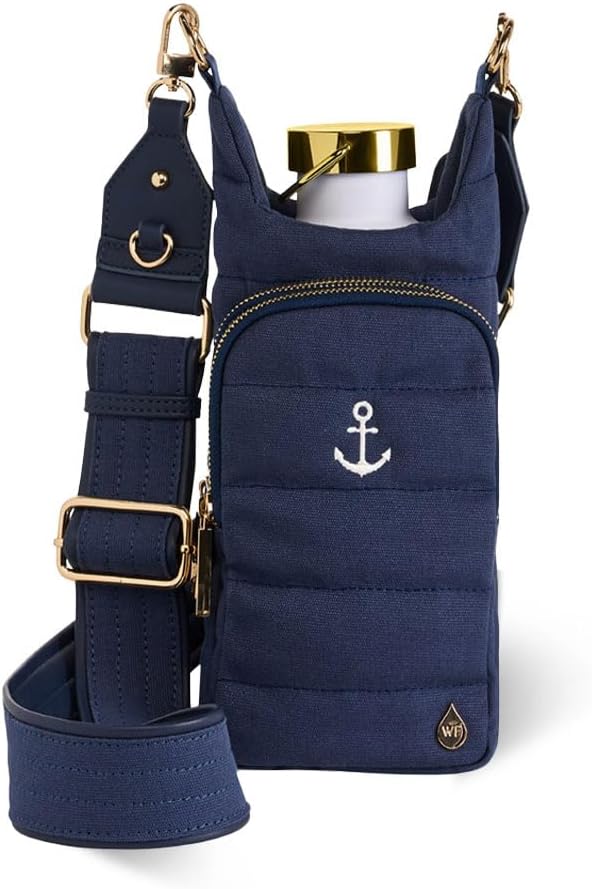 WanderFull® Original HydroBag® Collection, Water Bottle Holder, Gift for Women, Mom, Girlfriend, w/Strap & Phone Pocket, Hands-Free Crossbody Water Bottle Bag