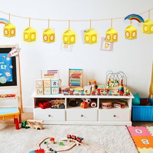 Simgoing 12 Sets Sun Lantern Crafts Kit with LED Lights