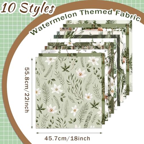 Hahafelt 10pcs 18"x22" Watercolor Forest Fat Quarter Christmas Tree Fabric