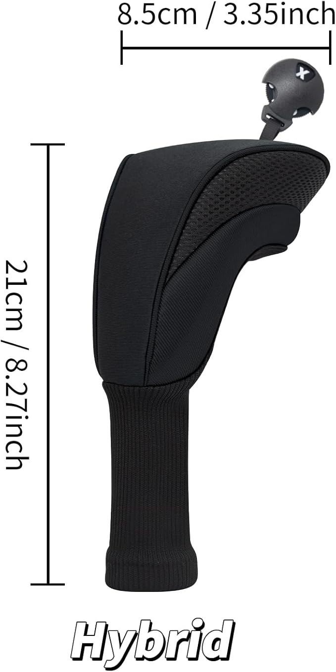 Golf Club Head Covers for Woods 3/4/5/6 Pieces Long Neck Mesh Sports Golf Club Headcovers Set with Interchangeable No. Tags 3 4 5 6 7 X Golf Accessories for Men Women