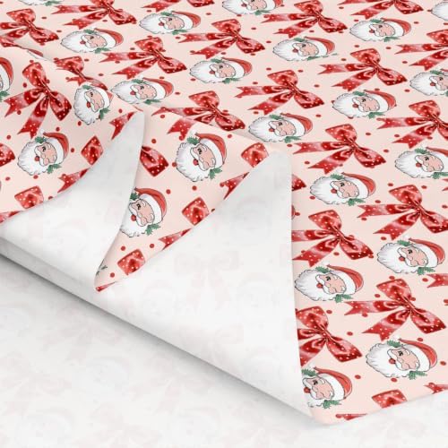Christmas Upholstery Fabric for Chairs | Cartoon Santa Claus Fabric by The Yard 362"x63", Xmas Red Bow Tie Cute Ribbon Bowknot Kawaii Outdoor Fabric