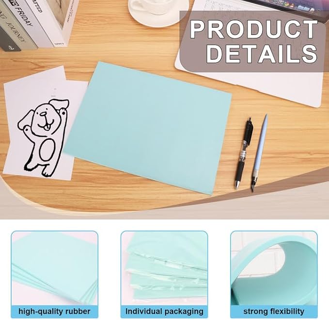 4 Pcs 8.5"x11" Rubber Carving Blocks, A4 Linoleum Blocks, Stamp Carving Blocks - Image 7