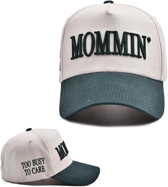 Mommin Trucker Hat,Vintage Two-Tone Women's Baseball Cap with Mama Hat Mothers Day Great Gifts for Mom Wife Stepmom