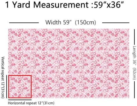 Pink Buffalo Plaid Bow Baseball Cap Upholstery Fabric for Chairs | Baseball Glove Bat Fabric by The Yard 181"x63", Ball Game Sports Competitive Games Stars Softball Sewing Fabric for Kids Gifts