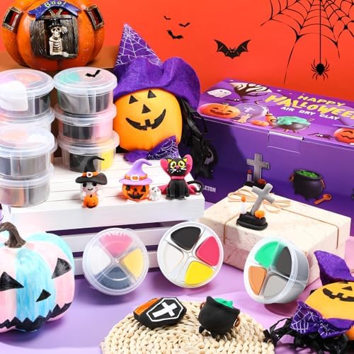 Capoda 24 Boxes Halloween Air Dry Clay Kits Modeling Clay for Kids Gifts
