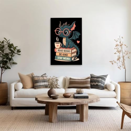 GOUOYANA Dragon and Book Paint By Numbers Kit for Adults Acrylic Canvas