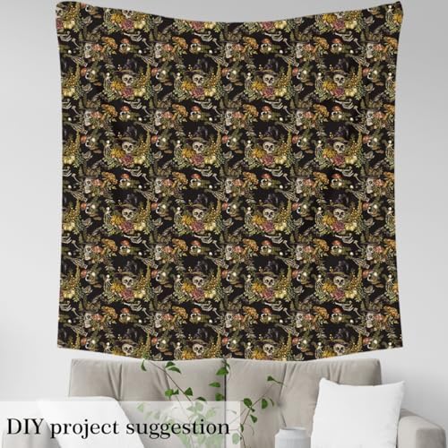 Feelyou Sugar Skull Fabric By The Yard Teens Decorative Soft