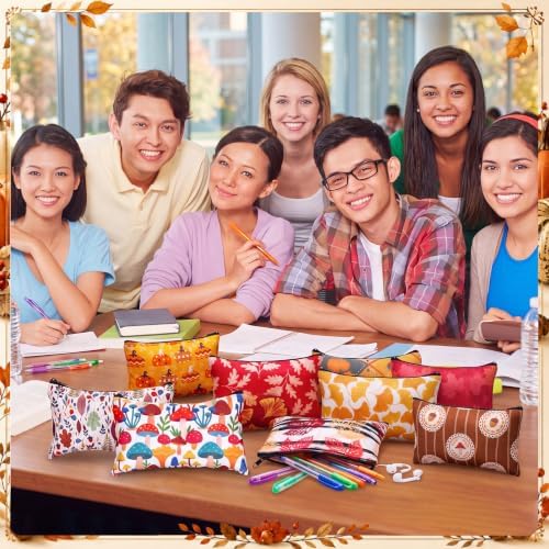 Meanplan 24 Pcs Fall Makeup Bags, Thanksgiving Day Cosmetic Bags for Women