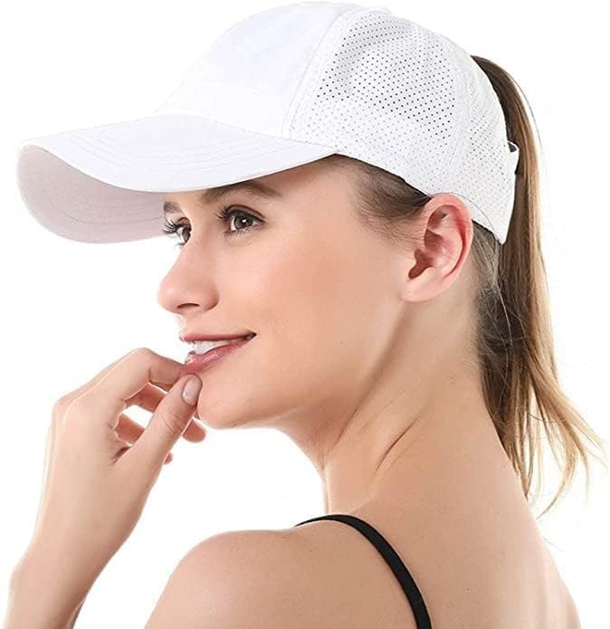 Criss Cross Hat Washed Distressed Baseball Cap Ponytail Hat High Messy Bun Ponycap for Women