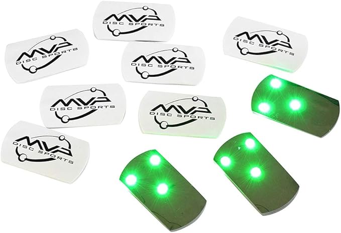 MVP Disc Golf Flat LED Tri-lite Disc Golf Lights (Pack of 10) (Green)