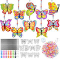 Dunzoom 30 Set Butterfly Suncatchers Kit Spring Summer DIY Window Suncatchers Craft Make Your Own Butterfly Suncatchers Ornaments Painting Craft Kits for Party Painting Activity Decoration