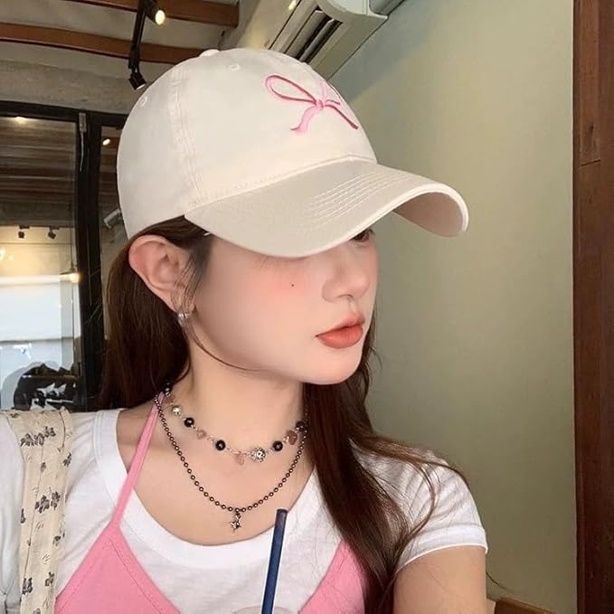 Bow-Tie Baseball Cap for Women Fashion Sun Hats for Women Trucker Hat Y2k Sun Cap Visor Cap Hiking Travel Trendy 2026