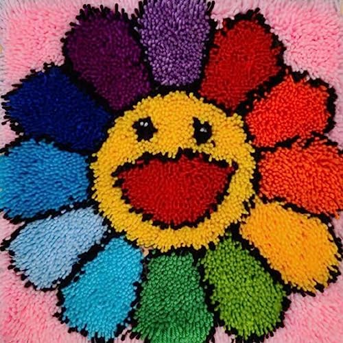 YOOTOM Flower Latch Hook Rug Kits for Adult,DIY Wall Hanging Tapestry