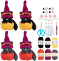 ORIGACH 4 Set Halloween Witchy Cat Crochet Kit for Beginners