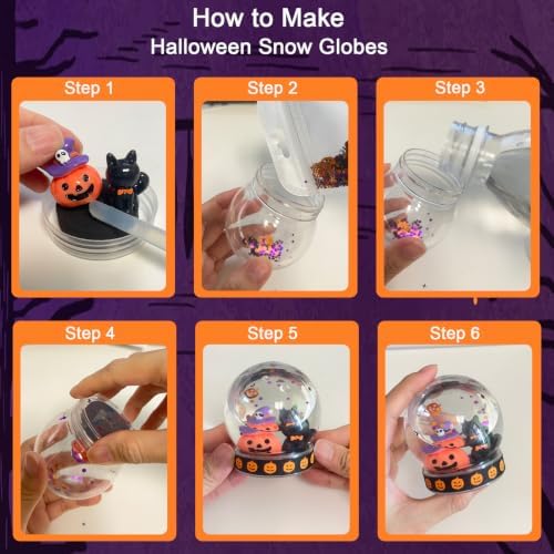 12 Pack Halloween Snow Globe DIY Craft Kit, Halloween Craft Kit