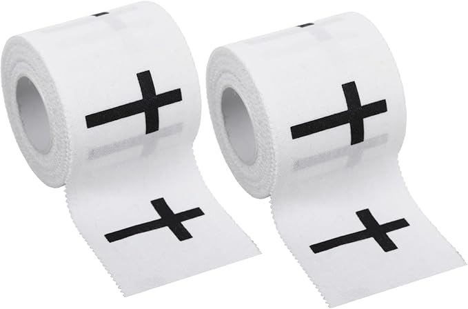 2Pcs Pre-Wrap White Christian Athletic Wrist Tape 2 Inch Wide, Soccer Baseball Drip Wrist Tape Cross Socks Accessories Drip Youth, Sport Supplies for Football Sports Baseball Gymnastics Athlete Injury
