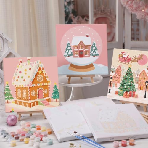 YooNotee 6 Pack Christmas Paint by Numbers Kit