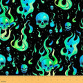 jejeloiu Halloween Skull Upholstery Fabric Soft 5 Yards