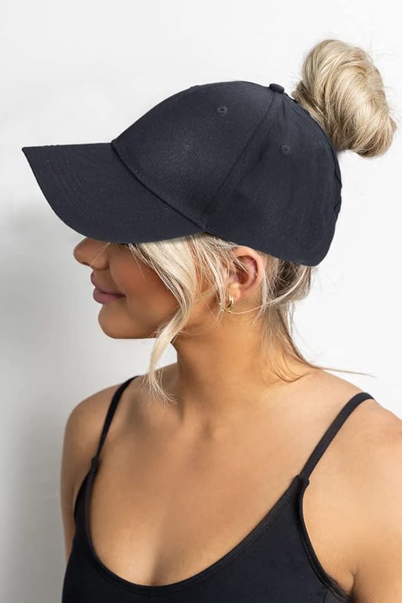 High Ponytail Baseball Hat - Women Messy Bun Hat, Sun Protection Ponycaps Retro Cap