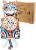 3D Puzzles for Adults Wooden DIY Cat Clock Puzzle Adult Crafts
