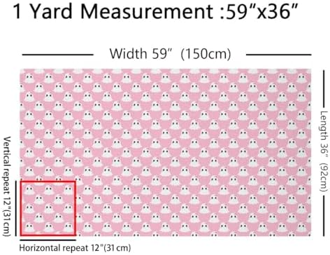 Feelyou Pink Halloween Soft Flannel Fabric by The Yard Cute Ghost Upholstery Fabric for Sewing Crafting Kawaii Bow Indoor Decor for Home DIY Projects 10 Yards