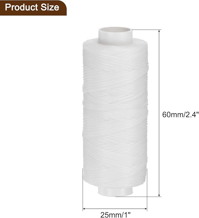 uxcell Leather Sewing Waxed Thread, 55 Yards / 50m 0.8mm 150D Flat Polyester - Image 6