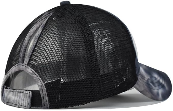 Criss Cross Hat Washed Distressed Baseball Cap Ponytail Hat High Messy Bun Ponycap for Women