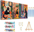 Axquilon 3 Packs Black Cat Framed Paint by Numbers Kit for Adults 8x10in