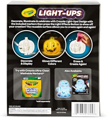 Crayola Light-Ups - Jack-O-Lantern, Reusable Light Up Pumpkin Toy, Halloween Craft, Cute Glow in The Dark Decor & Night Light, Halloween Toy, Ages 4, 5, 6