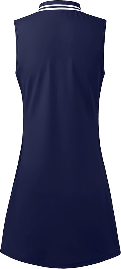 Womens Sleeveless Golf Tennis Dresses with Inner Shorts＆Pockets for Workout Exercise