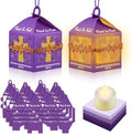 Simgoing 12 Set Christian Cross Lantern Craft Kits with LED Candles