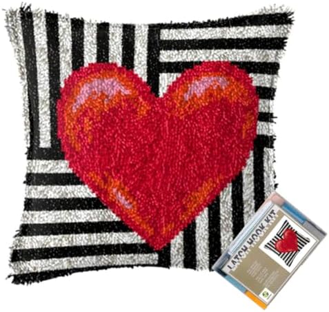 Red Heart Latch Hook Kits for Adults Beginners, Pre-Printed 17“ X 17"