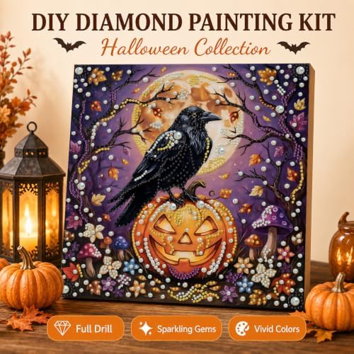 Reofrey DIY Halloween Pearl Art Kits for Adults, 5D Diamond Art Kits B06