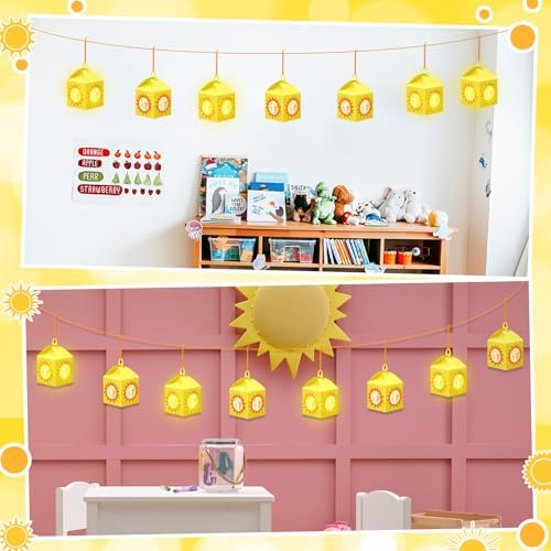 Simgoing 12 Sets Sun Lantern Crafts Kit with LED Lights