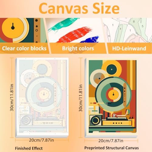 Mandun Music Paint by Numbers Kit for Adults, 3 Pack, 7.8x11.8 inch