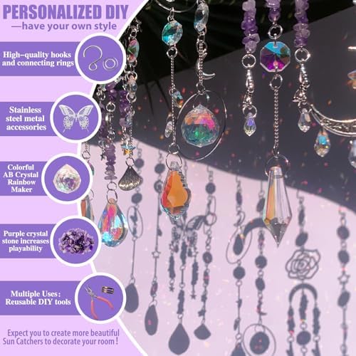 WASTROYAL 400pcs Sun Catcher Kits for Adults DIY Suncatcher Making Supplies