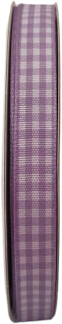 Purple Gingham Plaid Checked Ribbon 25 Yard Each Roll 100% Polyester - Image 3