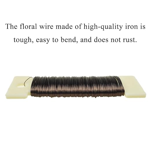 HAHIYO 26Gauge Coffee Color Metal Floral Wire - Image 3