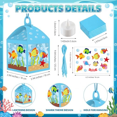 Simgoing 12 Sets Under The Sea Crafts DIY Summer Fishbowl Tissue Paper