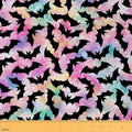 Feelyou Bat Fabric by The Yard 3 Yards for Kids Boys Girls Happy Halloween Trick or Treat Tie Dye Upholstery Fabric for Chairs ，Soft Flannel