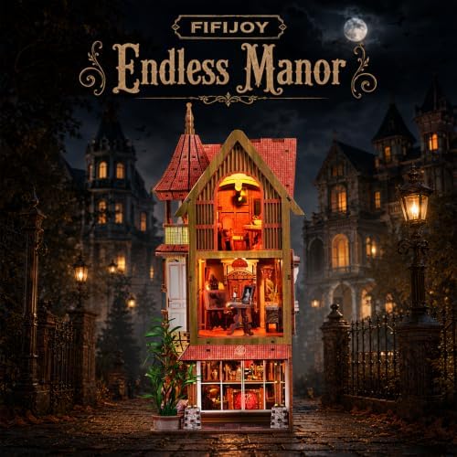 fifijoy DIY Miniature House Kit for Adults - Endless Manor Booknook