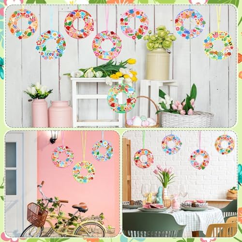 Hollowfly 48 Sets Spring Wreath Craft Kits, 8 Designs