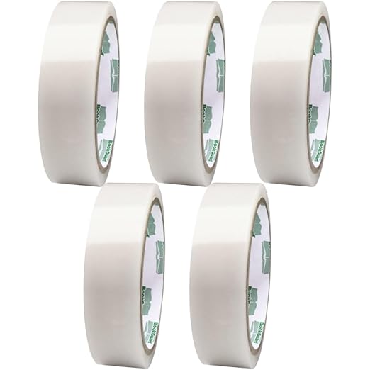 BookGuard 1.5 Inch Transparent Bookbinding Tape, Stretchable and Clear by ChromaLabel