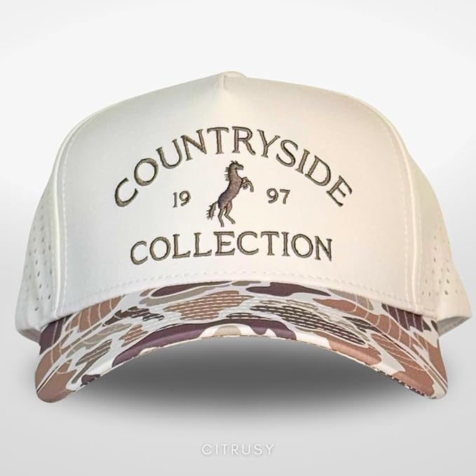 CITRUSY Athletic Trucker Golf Hat | Performance Mens 5 Panel Cap | Cool Breathable Waterproof Workout Running Snapback