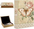 Faux Book Storage Box Floral 9.1 x 5.9 x 2 Inch Book Trinket Boxes Butterfly Flower Pattern Decorative Storage Organizers for Jewelry Trinket Wedding Keepsake Photos Home Bookshelf Decor