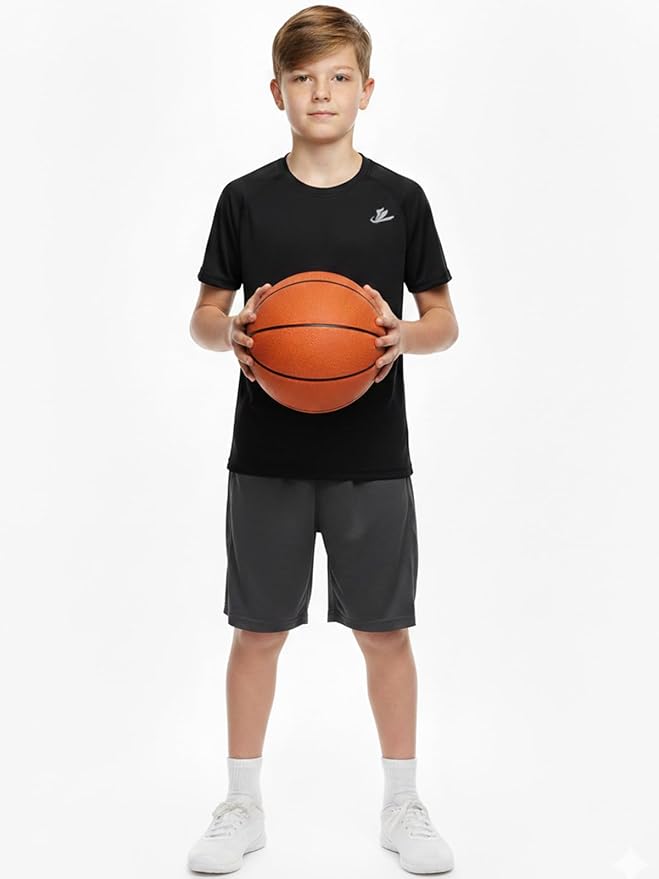DEVOROPA Youth Boys Compression Shirt Long/Short Sleeve Football Baseball Undershirt Quick Dry Kids Sports Baselayer Crewneck