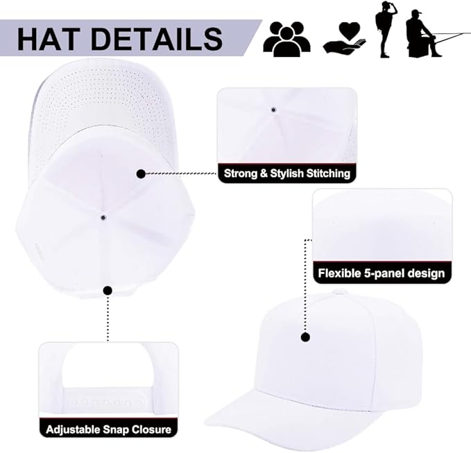 ZH 12 PC 5 Panel Baseball caps, Bulk Baseball caps, Customizable DIY Design, Wholesale Caps, One-Size-Fits-All
