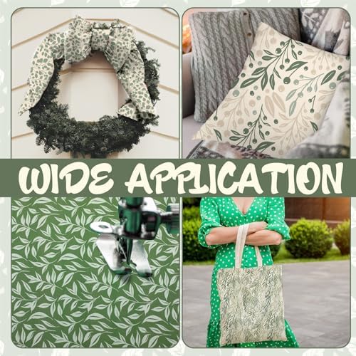 Hahafelt 10 Pcs Sage Green Quilting Fabric Bundles 20 x 20 Inch