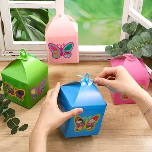 Simgoing 12 Sets Sunday School Butterfly Lantern Crafts with LED Lights