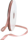 TONIFUL 3/8 in x 100yds Rose Gold Satin Ribbon Thin Solid Fabric Ribbons Roll by TONIFUL